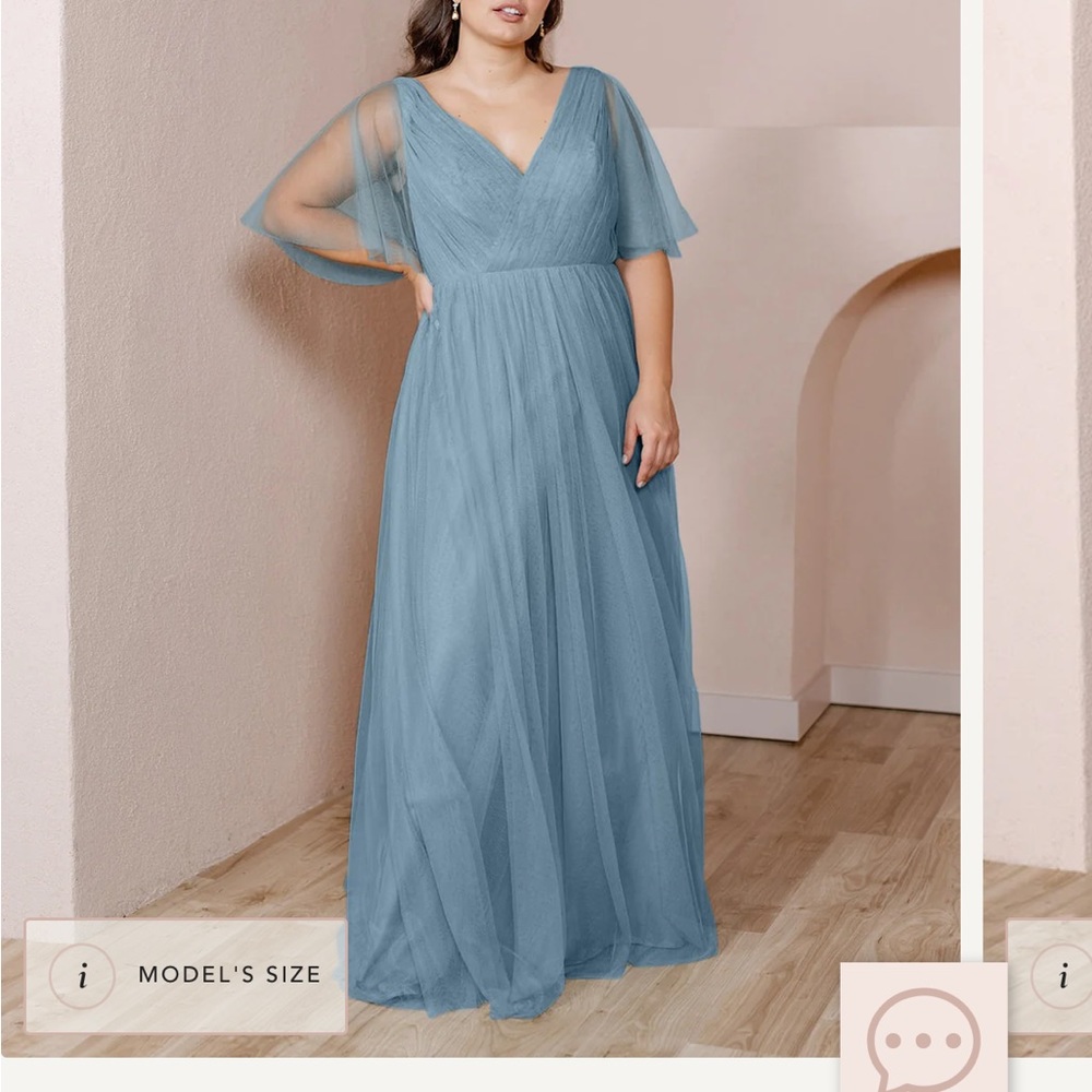 Revelry Thea Tulle Bridesmaid dress size 2, French Blue